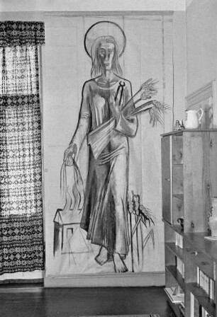 Heilige Agathe, Entwurf für ein Kirchenfenster in Solingen