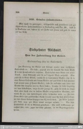 Siebzehnter Abschnitt. Von der Zubereitung der Gelees