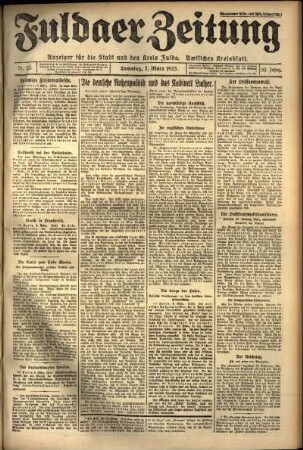 Ausgabe vom Samstag, den 07. März 1925.