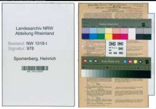 Entnazifizierung Heinrich Sporrenberg , geb. 01.03.1902 (Landwirt)