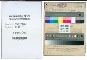 Entnazifizierung Otto Berger , geb. 28.02.1898 (Techn. Angestellter)