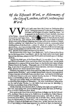 Of the Fifteenth Ward, or Aldermanry of the City of London, called Cordwayner Ward