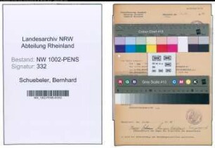 Entnazifizierung Bernhard Schuebeler , geb. 08.10.1897 (Wachtmeister)