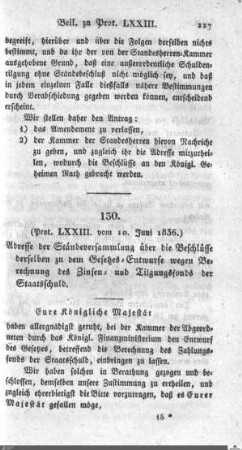 Beilagen zu Protokoll, 73. Sitzung