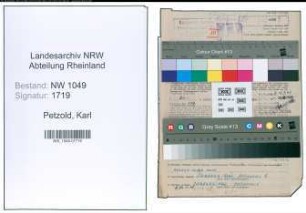 Entnazifizierung Karl Petzold , geb. 05.10.1900 (Lagerist)