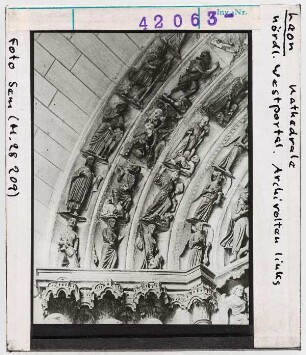 Laon: Kathedrale, Westfassade, Nordportal, linke Archivolte