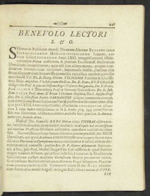 Benevolo Lectori