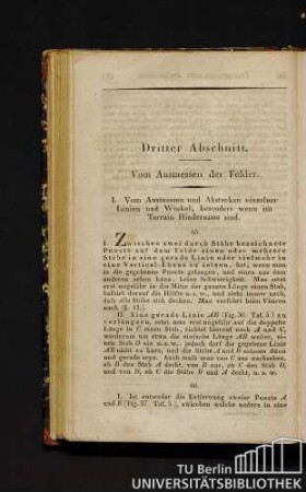 Dritter Abschnitt. Vom Ausmessen der Felder