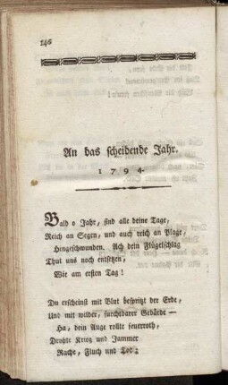 An das scheidende Jahr. 1794.
