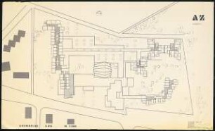 Altenwohnheim und Pflegeheim, Wettbewerb, Wiesbaden: Grundriss 3. Obergeschoss 1:200
