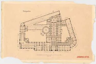 Rathaus, Leipzig: Grundriss UG, 1:200