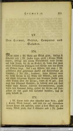 XV. Von Crèmes, Gelées, Compotes und Salades
