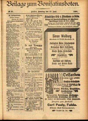 Zweite Ausgabe vom Sonntag, den 23. Juni 1901.