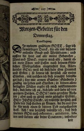 Morgen-Gebetter für den Donnerstag.