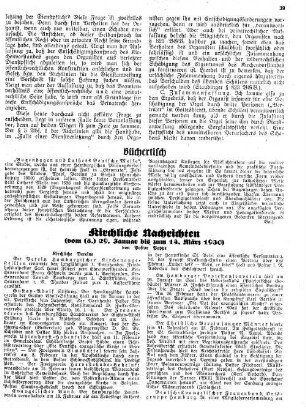 Kirchliche Nachrichten : vom (5.) 20 Januar bis zum 14. März 1930