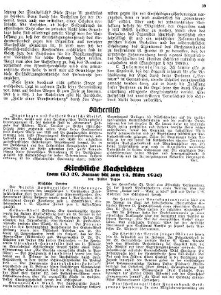 Kirchliche Nachrichten : vom (5.) 20 Januar bis zum 14. März 1930