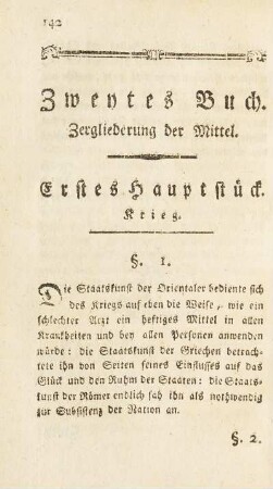 Zweytes Buch. Zergliederung der Mittel