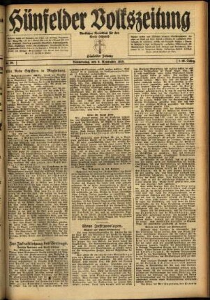 Ausgabe vom Donnerstag, den 06. November 1919.