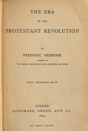 The era of the protestant revolution