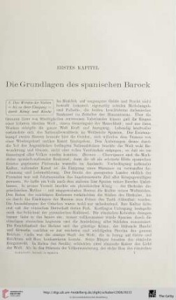 Erstes Kapitel: Die Grundlagen des spanischen Barock