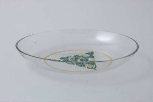 Glasschale mit stilisierter Weinranke