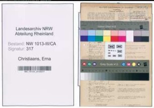 Entnazifizierung Erna Christiaans , geb. 03.11.1912 (Kaufmaennische Angestellte)