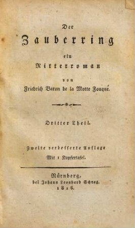 Der Zauberring : ein Ritterroman, Dritter Theil