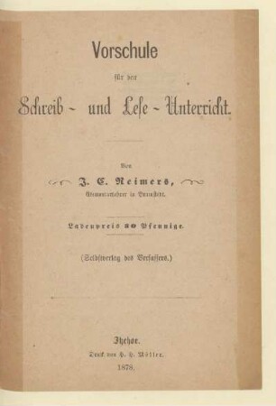 Vorschule für den Schreib- und Lese-Unterricht