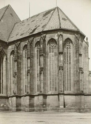 Rochlitz, Kunigundenkirche, Außenansicht, Detail des Chores