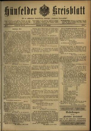 Ausgabe vom Dienstag, den 15. Januar 1918.
