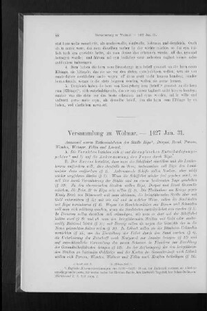 Versammlung zu Wolmar. - 1427 Jan. 31.