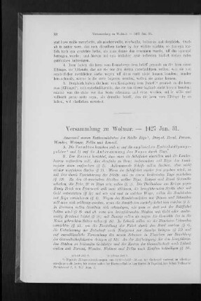 Versammlung zu Wolmar. - 1427 Jan. 31.