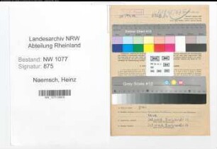 Entnazifizierung Heinz Naemsch , geb. 14.12.1913 (Polizist)