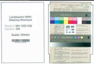 Entnazifizierung Wilhelm Quade , geb. 13.04.1887 (Postbetriebswart)