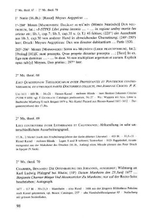 2° Ms. theol. 70 - 89