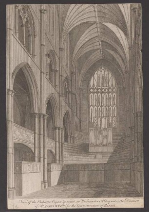 London, Westminster Abbey, Einrichtung zur Händel-Gedächtnisfeier 1784