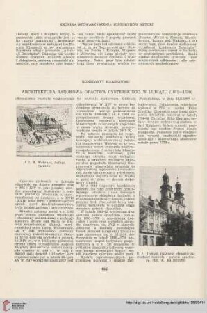 20: Architektura barokowa opactwa cysterskiego w Lubiążu (1681 - 1739)