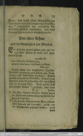 Von üblen Athem und der Reinlichkeit des Mundes