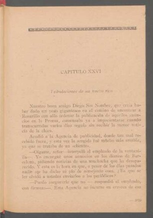 Capítulo XXVI - Tribulaciones de un nuevo rico