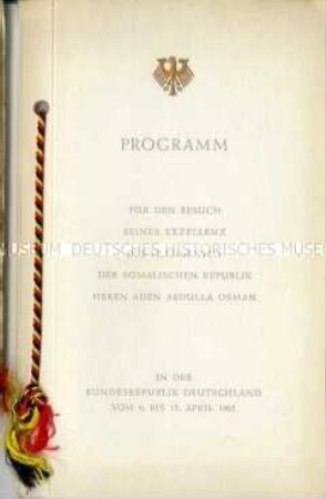 Programmheft zum Staatsbesuch des Präsidenten der Somalischen Republik in der Bundesrepublik Deutschland vom 6. bis 15. April 1965