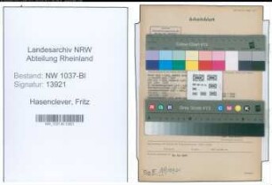 Entnazifizierung Fritz Hasenclever , geb. 14.12.1896 (Angestellter)