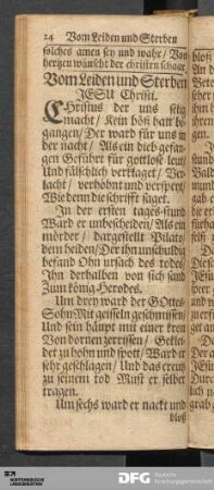 Vom Leiden und Sterben Jesu Christi