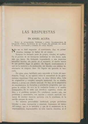 Las respuestas - De Ángel Acuña