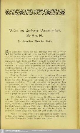 Bilder aus Freibergs Vergangenheit No. 9 u. 10. Die ehemaligen Thore der Stadt