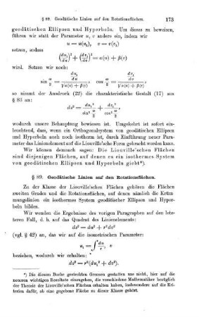 § 89. Geodätische Linien auf den Rotationsflächen.