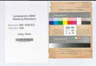 Entnazifizierung Hans Jung, geb. 15.06.1913 (Verw.Inspektor)
