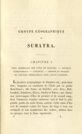 Chapitre I. Vues générales sur l'île de Sumatra ...