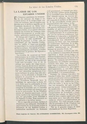 La labor de los Estados Unidos.