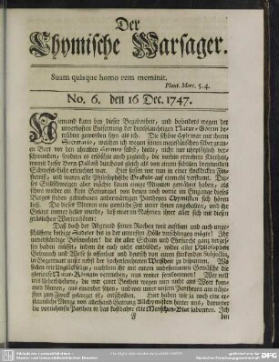 No. 6. den 16 Dec. 1747