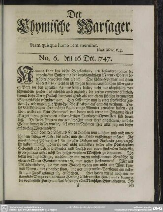 No. 6. den 16 Dec. 1747